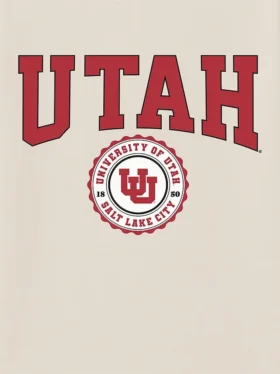 Tričko s tmavým potiskem univerzitního znaku University of Utah