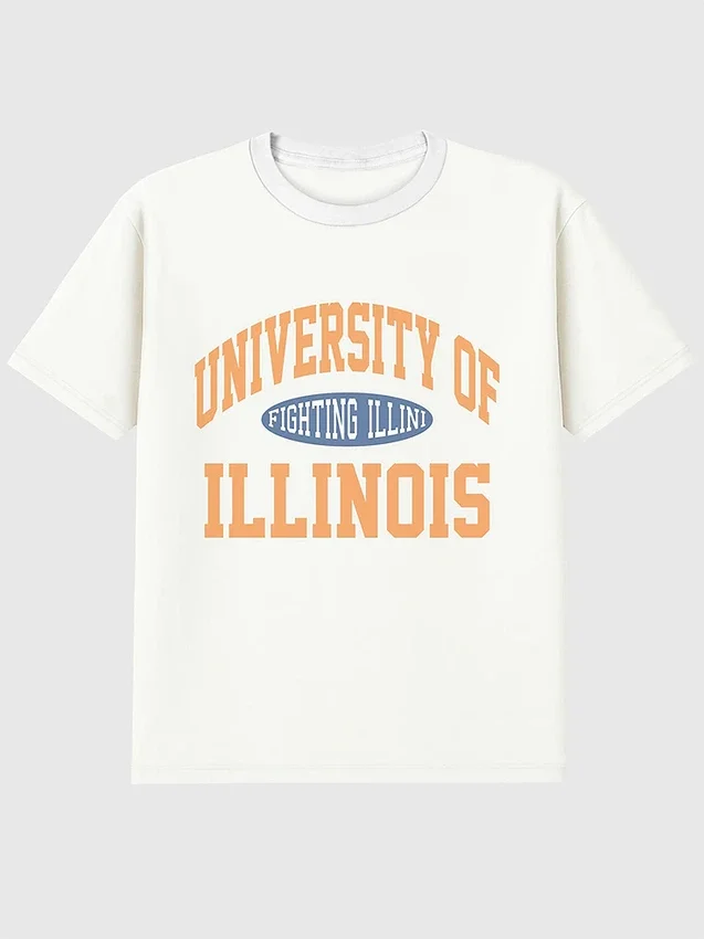 Tričko s vintage potiskem „Fighting Illini“ z University of Illinois