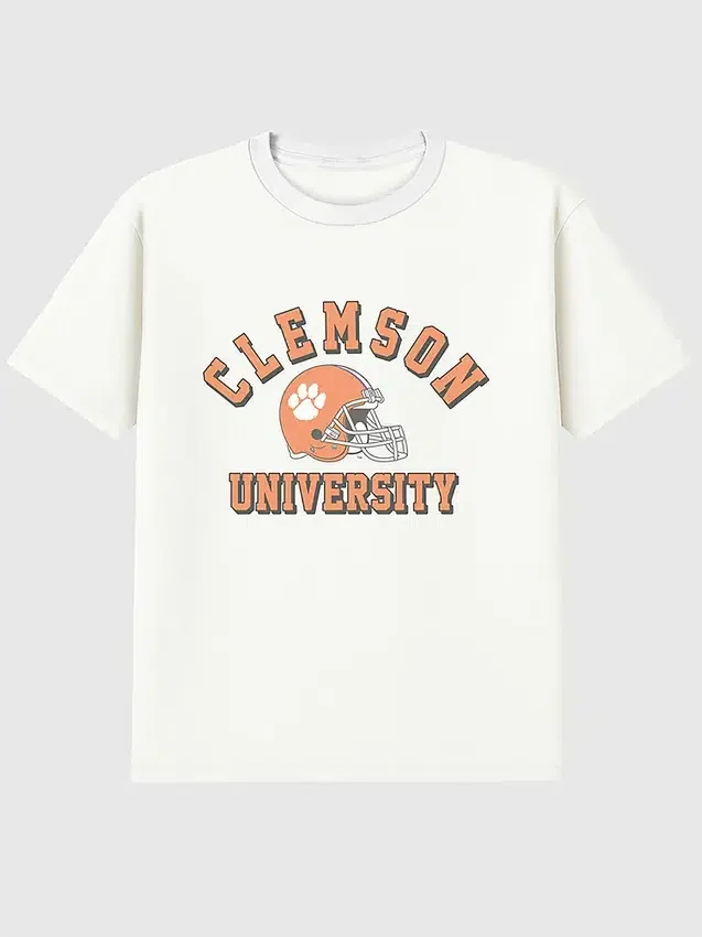 Tričko s vintage potiskem fotbalového týmu Clemson University