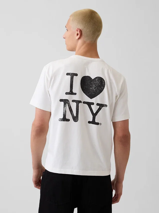 Tričko s volným střihem a logem „I Heart NY“