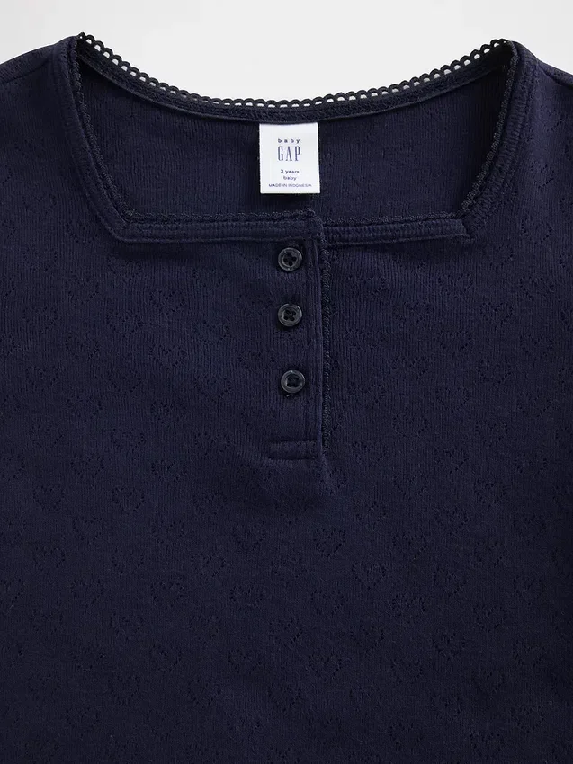 Tričko s výstřihem Henley pro miminka a batolata