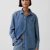 Ultra měkká džínová košile v oversized střihu