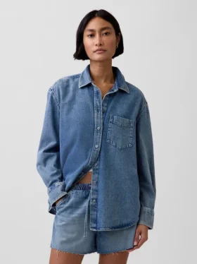 Ultra měkká džínová košile v oversized střihu