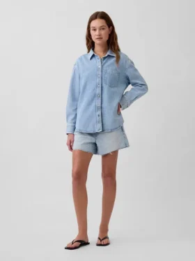 Ultra měkká džínová košile v oversized střihu