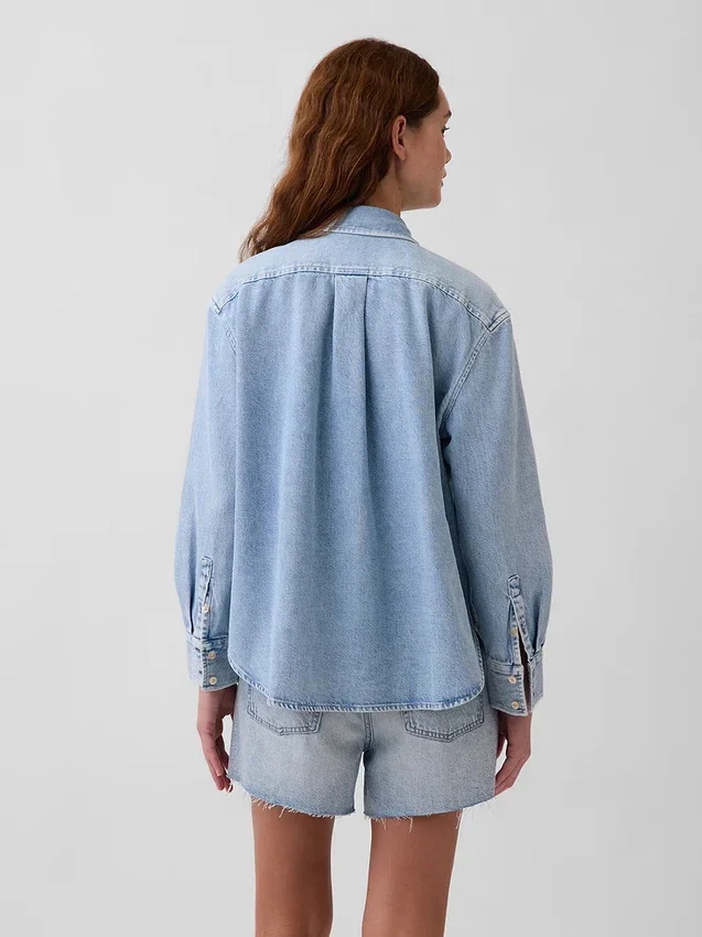 Ultra měkká džínová košile v oversized střihu