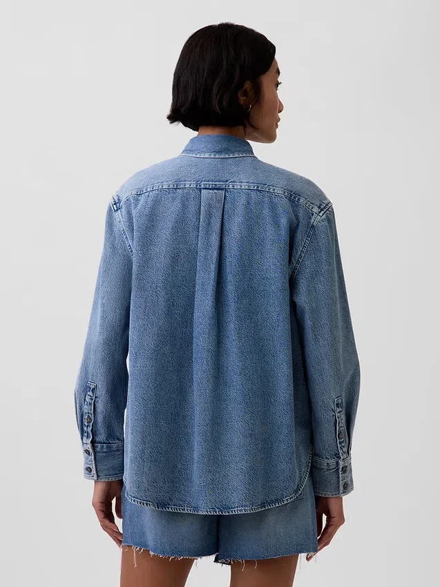 Ultra měkká džínová košile v oversized střihu