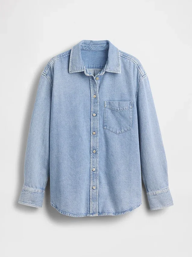 Ultra měkká džínová košile v oversized střihu