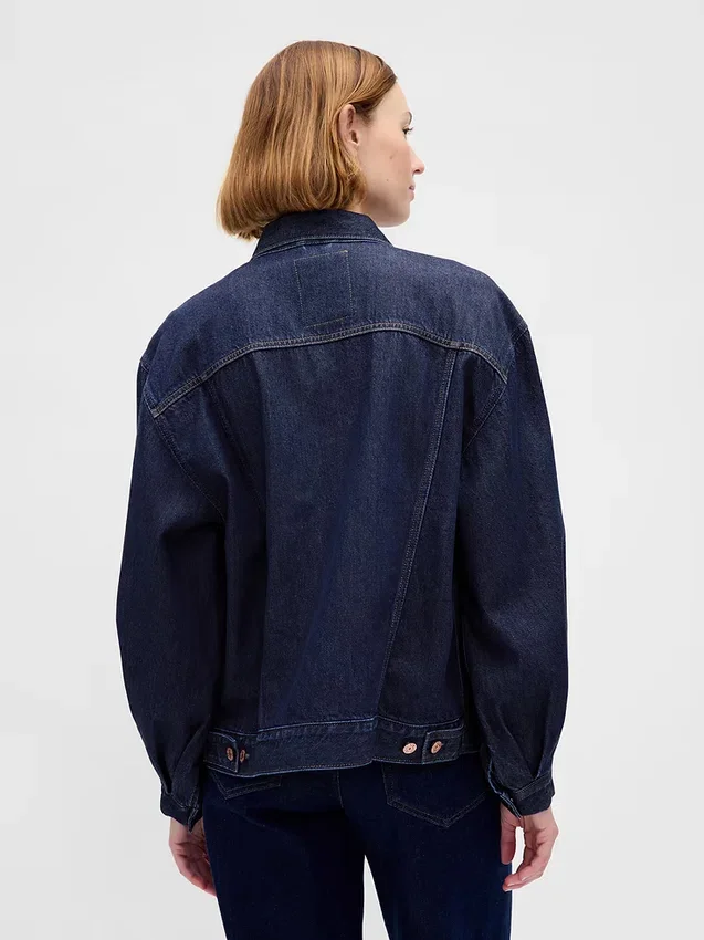 Ultra měkká oversized džínová bunda s balónovými rukávy