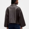 Vegan leather swing jacket