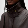 Vegan leather swing jacket