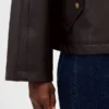 Vegan leather swing jacket