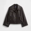 Vegan leather swing jacket