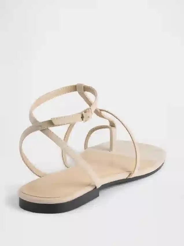 Veganské semišové sandály s T-páskem