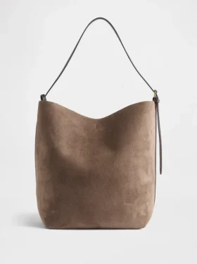 Veganská semišová taška typu „bucket“