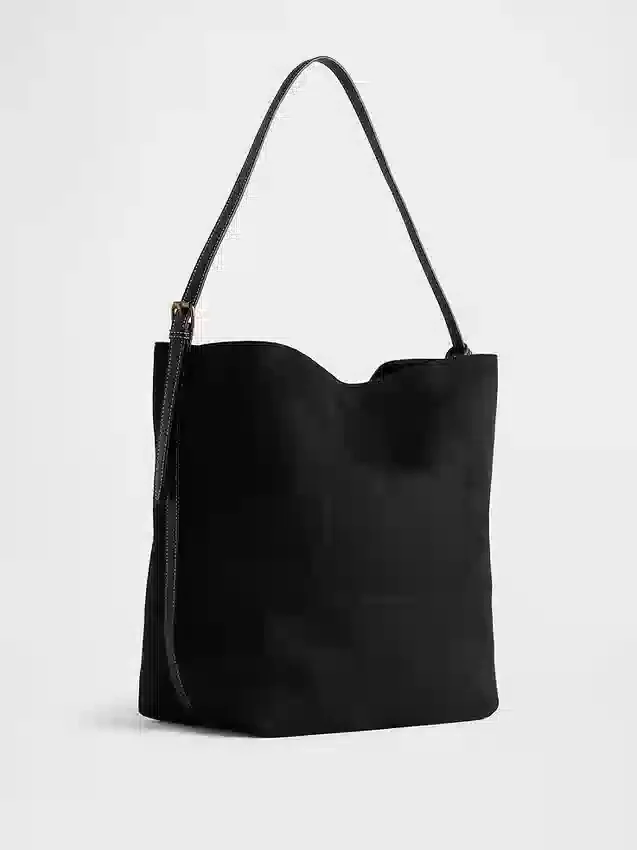 Veganská semišová taška typu „bucket“