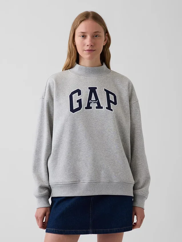 Vintagesoft Oversized mikina s logem a stojáčkem
