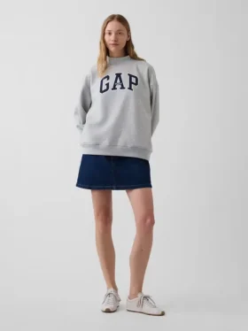 Vintagesoft Oversized mikina s logem a stojáčkem