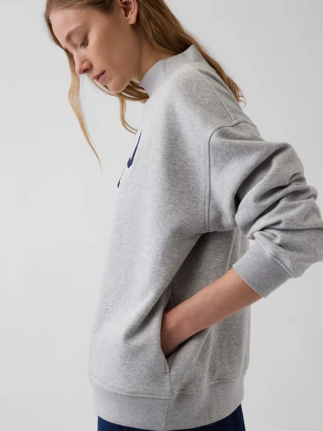 Vintagesoft Oversized mikina s logem a stojáčkem