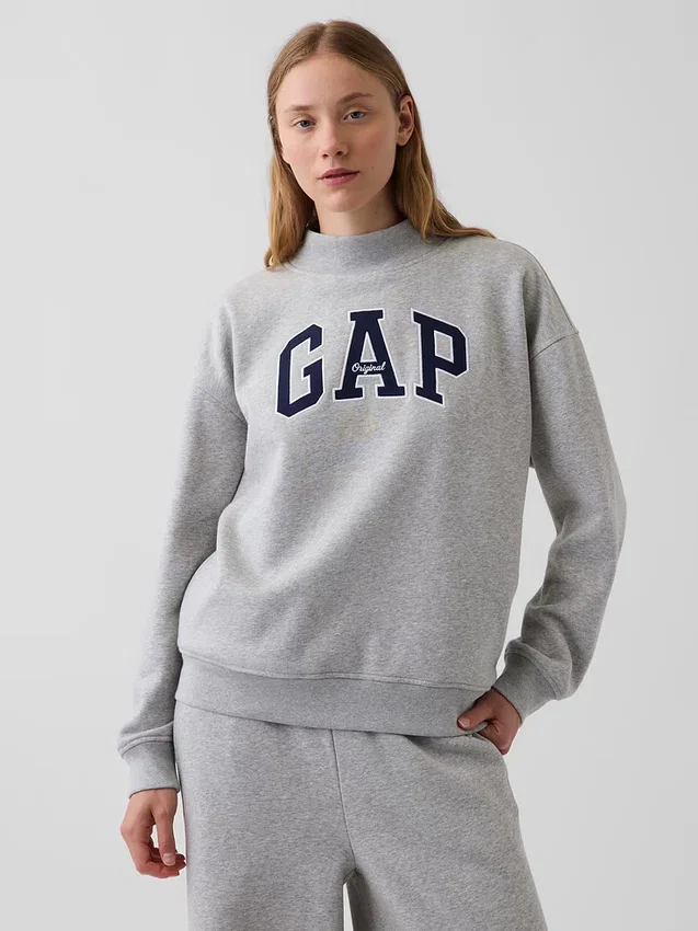 Vintagesoft Oversized mikina s logem a stojáčkem