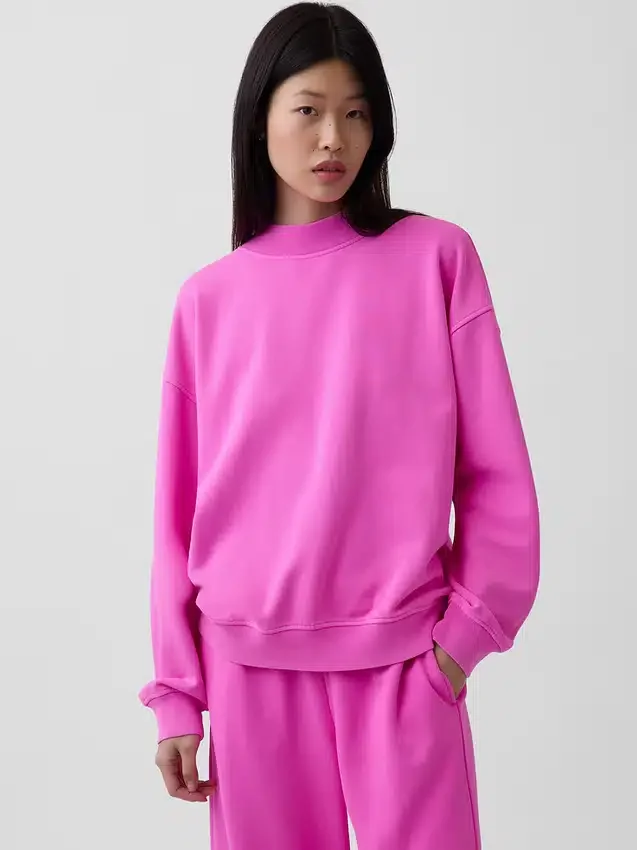 Vintagesoft Oversized mikina s tunikovým střihem a stojáčkem