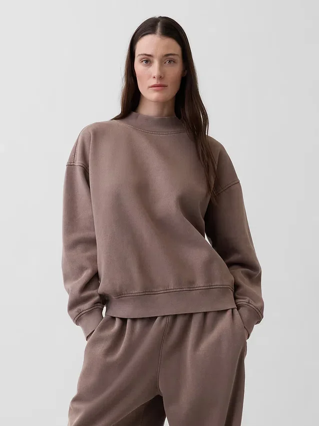 Vintagesoft Oversized mikina s tunikovým střihem a stojáčkem