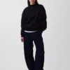 Vintagesoft Oversized mikina s tunikovým střihem a stojáčkem