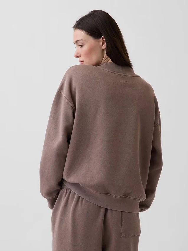 Vintagesoft Oversized mikina s tunikovým střihem a stojáčkem