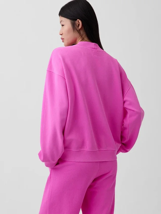 Vintagesoft Oversized mikina s tunikovým střihem a stojáčkem
