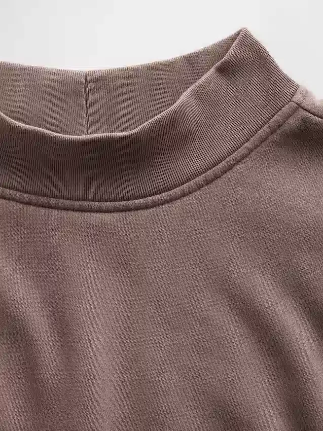 Vintagesoft Oversized mikina s tunikovým střihem a stojáčkem