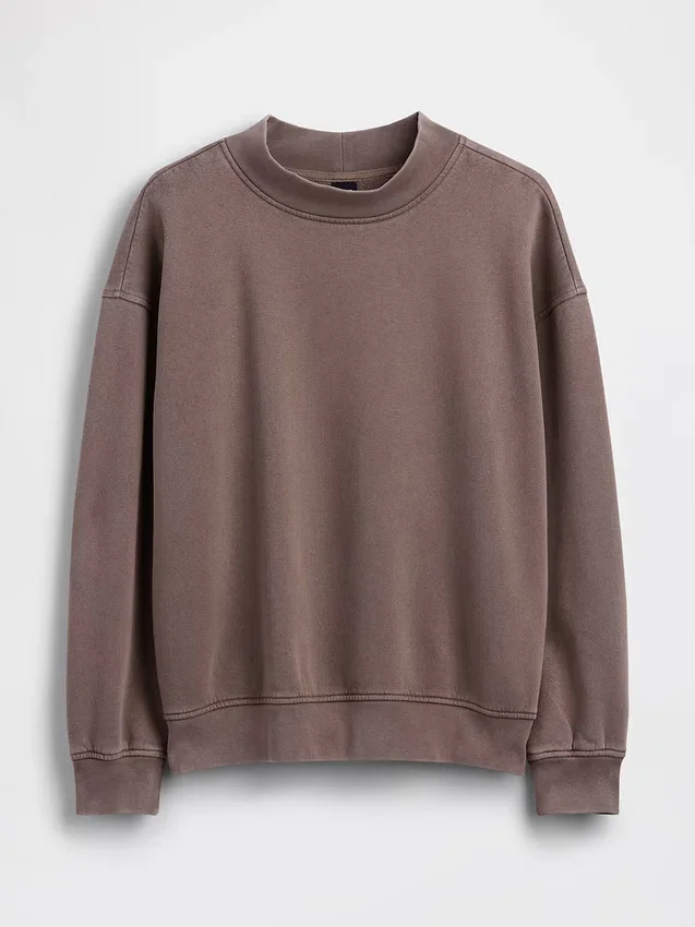 Vintagesoft Oversized mikina s tunikovým střihem a stojáčkem