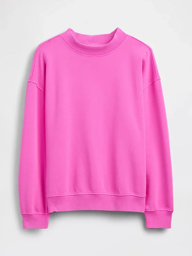 Vintagesoft Oversized mikina s tunikovým střihem a stojáčkem