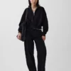 Vintagesoft Oversized pulovr s polozipem a klínovým výstřihem