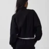 Vintagesoft Oversized pulovr s polozipem a klínovým výstřihem