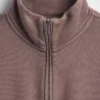 Vintagesoft Oversized pulovr s polozipem a klínovým výstřihem