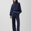 Vintagesoft Oversized pulovr s polozipem a klínovým výstřihem