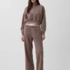 Vintagesoft Oversized pulovr s polozipem a klínovým výstřihem
