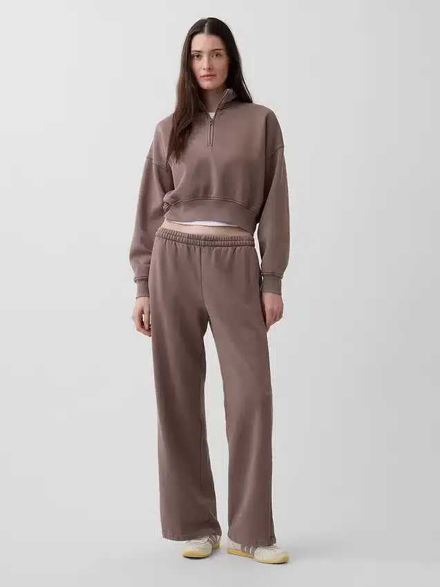 Vintagesoft Oversized pulovr s polozipem a klínovým výstřihem