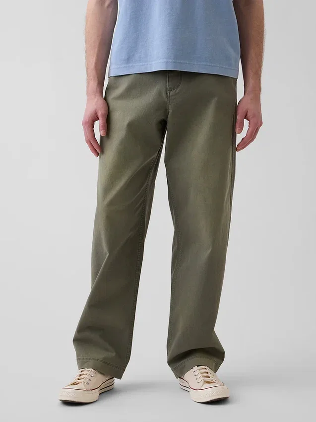 volné khaki kalhoty