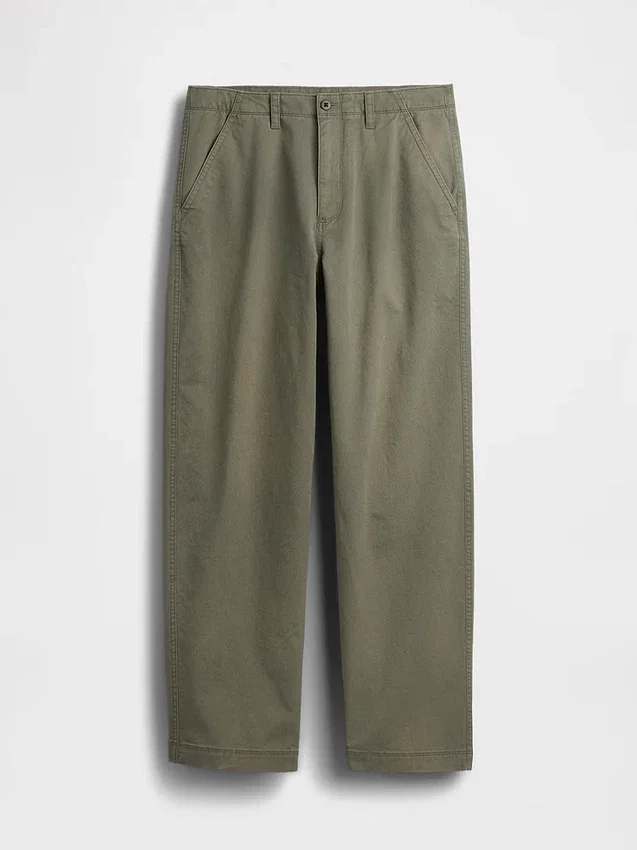 volné khaki kalhoty