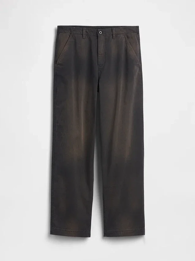 volné khaki kalhoty
