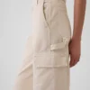 Volné khaki kalhoty s vysokým pasem