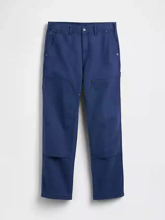 Volné plátěné kalhoty ve stylu 90. let s dvojitými koleny