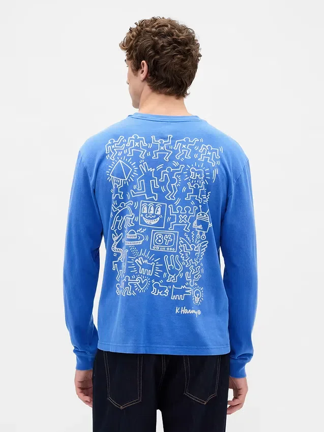 Volné tričko s potiskem Keith Haring