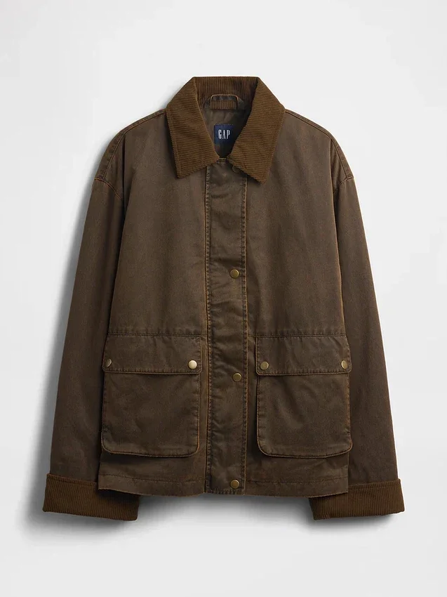 Voskovaná plátěná bunda typu „barn jacket“